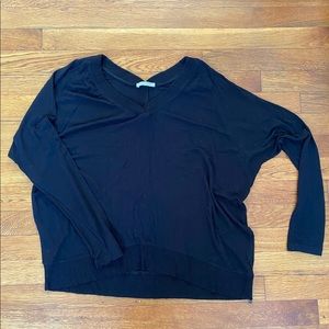 Zara Lightweight V Neck Black Sweater Small